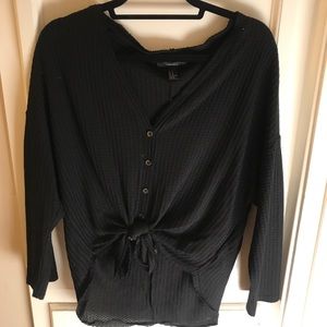 Front tie sweater